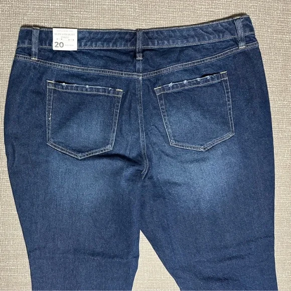 Lane Bryant Signature Fit Slim Straight Ankle Jeans Size 20 Mid-Rise Distressed - Picture 4 of 13